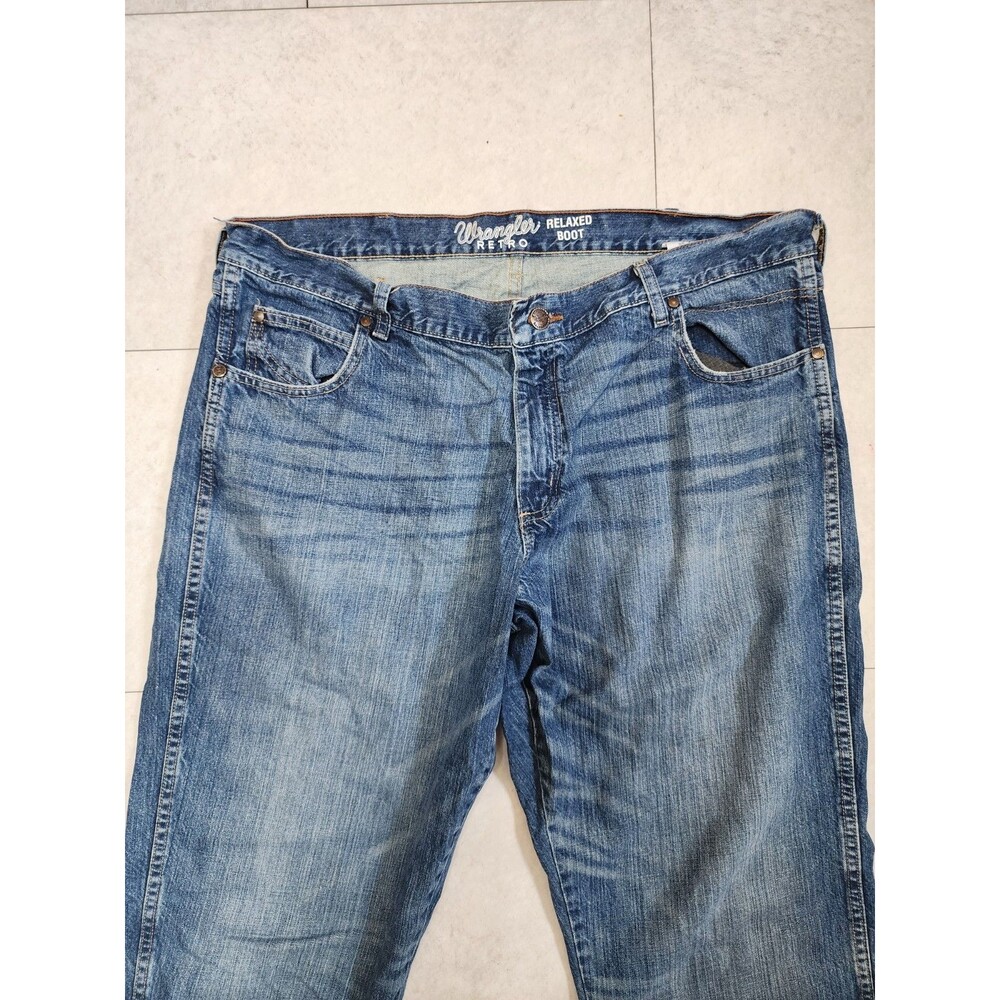 Wrangler Retro Relaxed Boot Fit Bootcut Jeans  42x34 Blue Denim Cowboy WRA20TB